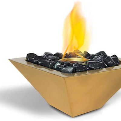 Portable Ventless Gel Fuel Fireplace with Polished Stones